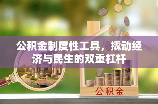 果洛公积金制度性工具，撬动经济与民生的双重杠杆