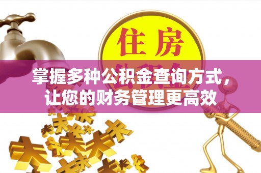 果洛掌握多种公积金查询方式，让您的财务管理更高效