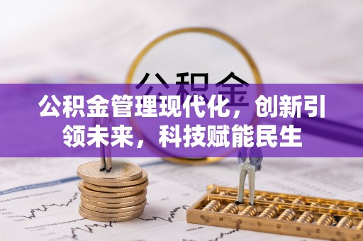 果洛公积金管理现代化，创新引领未来，科技赋能民生