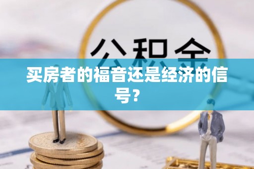 果洛买房者的福音还是经济的信号？