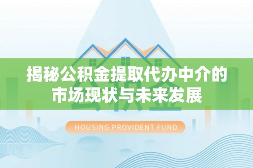 果洛揭秘公积金提取代办中介的市场现状与未来发展